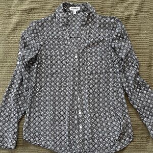 Express Geometric Black, Grey, and White Shirt